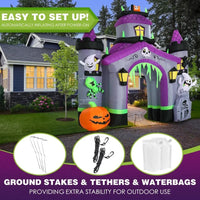 12.5ft Halloween Inflatable Haunted Castle with Ghosts – Giant Lighted Yard Decoration