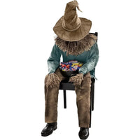 4.5ft Sitting Scarecrow Halloween Prop – Spooky Candy Holder for Yard or Indoor Decor