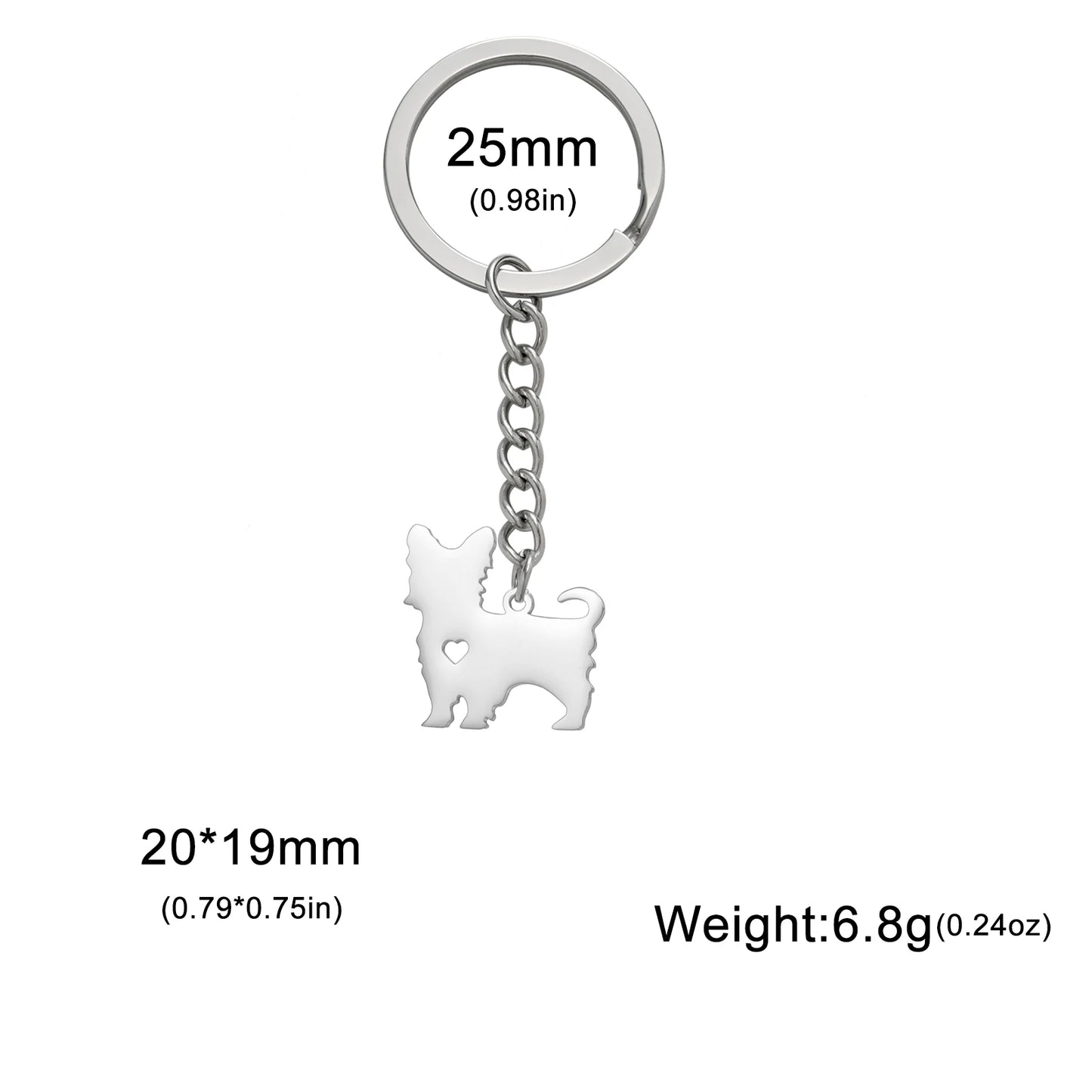 Gold & Silver Dog Silhouette Keychain - Stylish Pet Lover Accessory