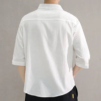 Five-point Mid-sleeve  Short-sleeved Shirt