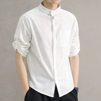 Five-point Mid-sleeve  Short-sleeved Shirt