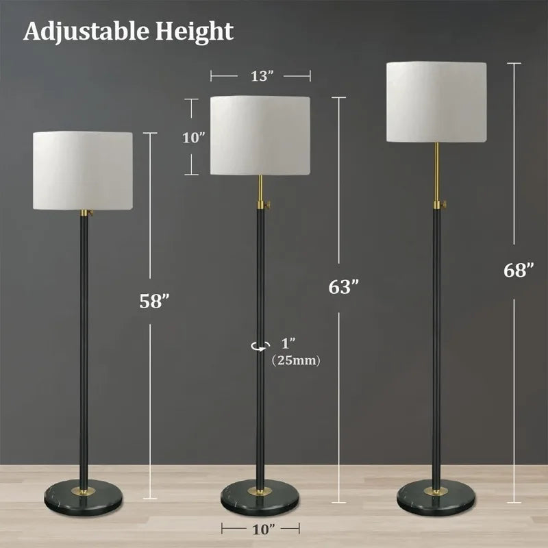 Smart LED Floor Lamp with Remote & App Control - Modern Black & Gold Design, Dimmable RGB Lighting