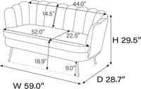 Elegant Scalloped Sofa with Plush Upholstery - Available in Multiple Colors