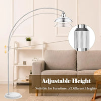 Modern Arc Floor Lamp with Adjustable  Shade & Heavy Cast Iron Base