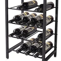 Industrial Wine Rack with Glass Holder and Storage Drawer - Tall Bar Cabinet for Home and Kitchen