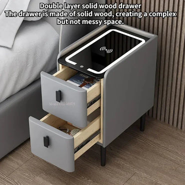 Smart Nightstand with Wireless Charging and Built-in Bluetooth Speaker