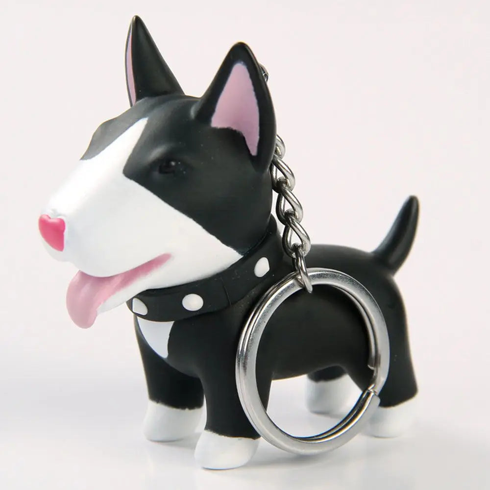 Cute Dog Rubber Keychain - 4 Colors with Zinc Alloy Chain