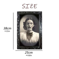 3D Haunted Portraits - Halloween Moving Picture Frames with Changing Faces for Spooky Home & Outdoor Decor