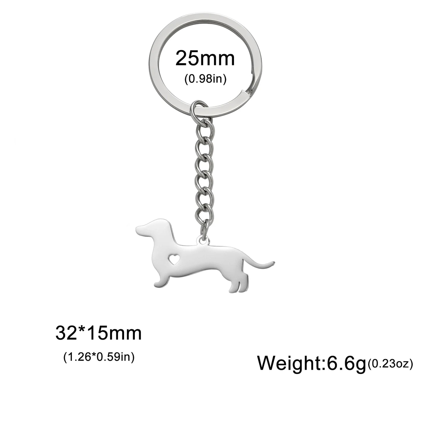 Gold & Silver Dog Silhouette Keychain - Stylish Pet Lover Accessory