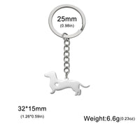 Gold & Silver Dog Silhouette Keychain - Stylish Pet Lover Accessory