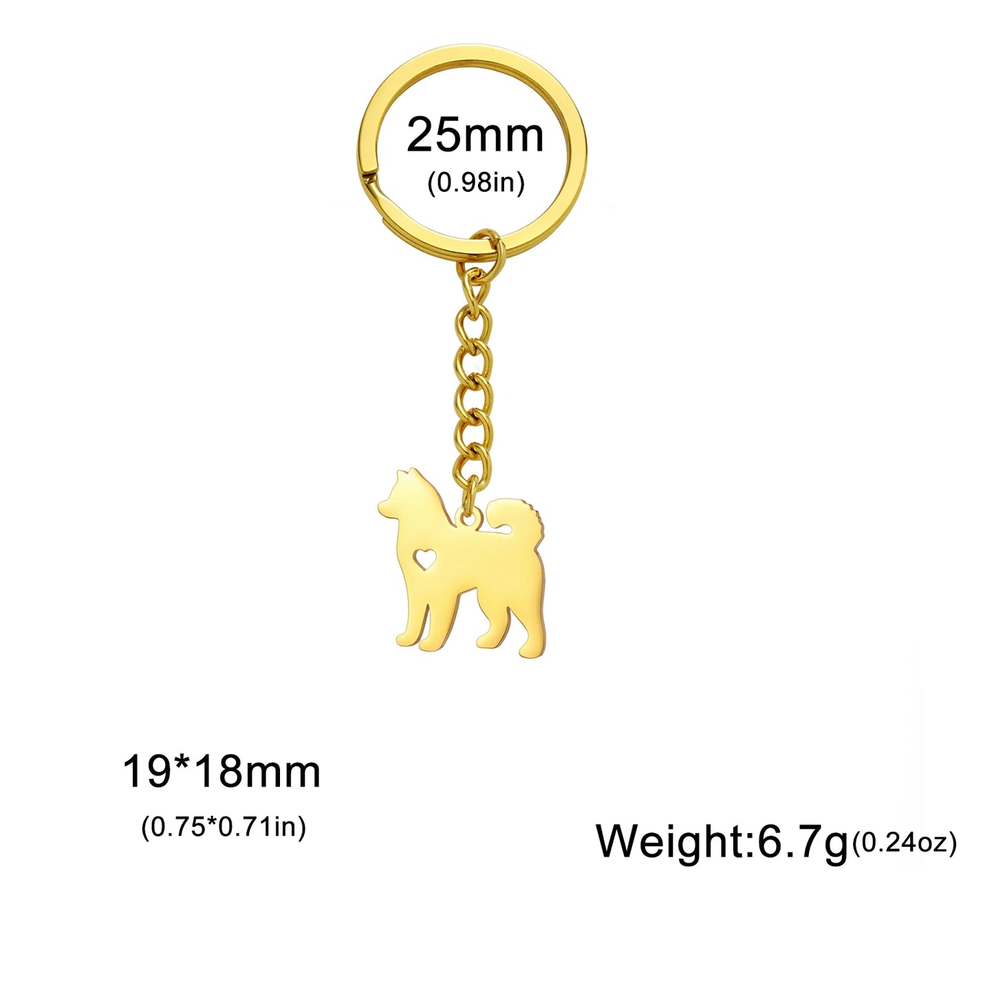 Gold & Silver Dog Silhouette Keychain - Stylish Pet Lover Accessory