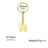 Gold & Silver Dog Silhouette Keychain - Stylish Pet Lover Accessory