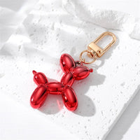 Metallic Balloon Dog Keychain - Vibrant Resin Charm with Zinc Alloy Clip