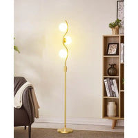 Dimmable 3-Globe Floor Lamp with Adjustable Brightness - Available in Black, Gold, and Pink