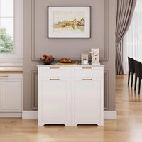 Kitchen Trash Can Cabinet - White