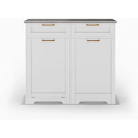 Kitchen Trash Can Cabinet - White