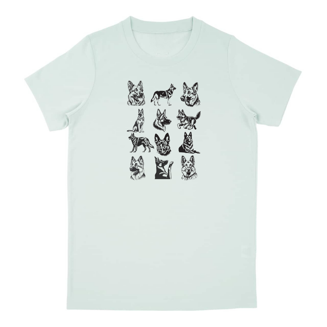 Performance Tee with Stylish German Shepherd Grid Design