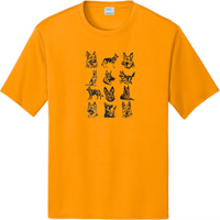 Performance Tee with Stylish German Shepherd Grid Design