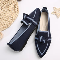 Pointed Toe Bow Detail Loafers – Casual Flats in Multiple Colors