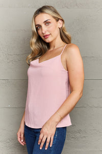 Cowl Neck Adjustable Strap Cami Top