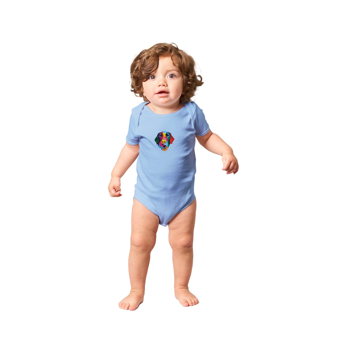 Color Silly Lab Printed Baby Short Sleeve Bodysuit