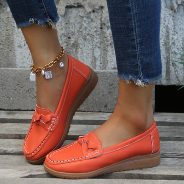 Classic Slip-On PU Leather Loafers – Available in Burnt Orange, Black, Navy & Deep Red