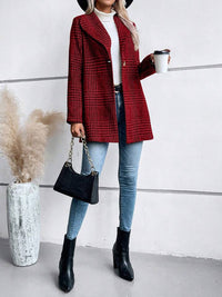 Plaid Buttoned Coat – Lightweight Longline Outerwear