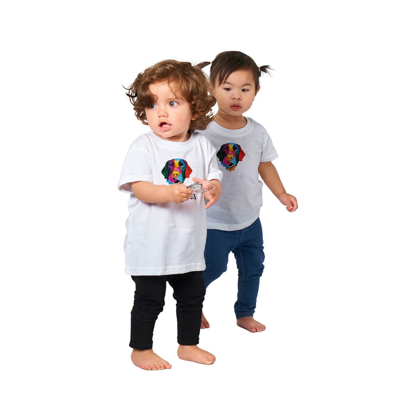 Color Silly Lab Printed Baby Crewneck T-shirt