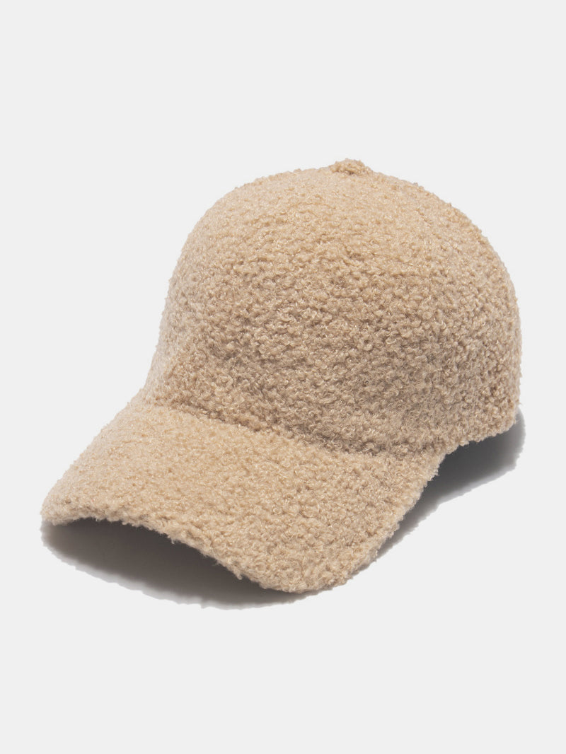 Fuzzy Baseball Cap – Adjustable Warm Polyester Hat in Multiple Colors