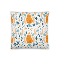 Posh Purr Throw Pillow Orange Boy