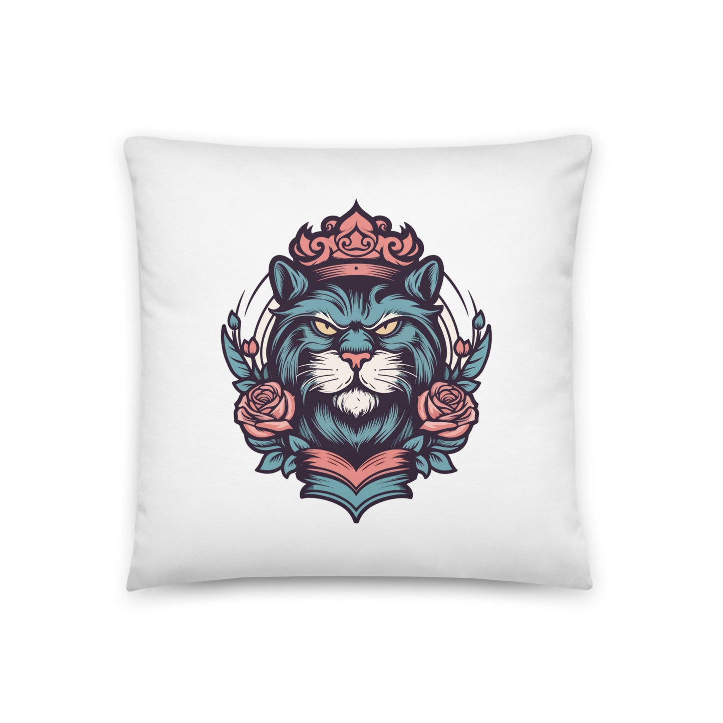 King Cat Throw Pillow