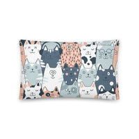 Retro Kitty Printed Throw Pillow