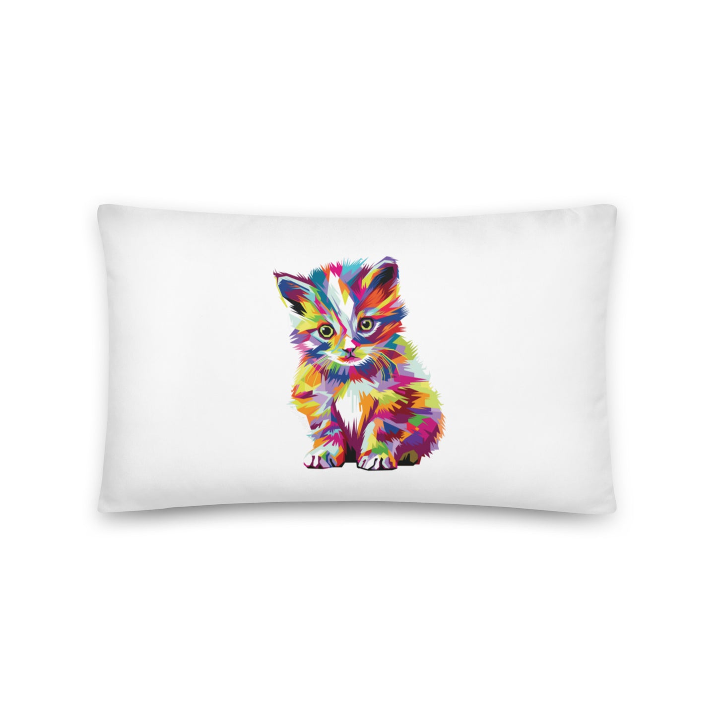 Multi-Color Kitty Throw Pillow