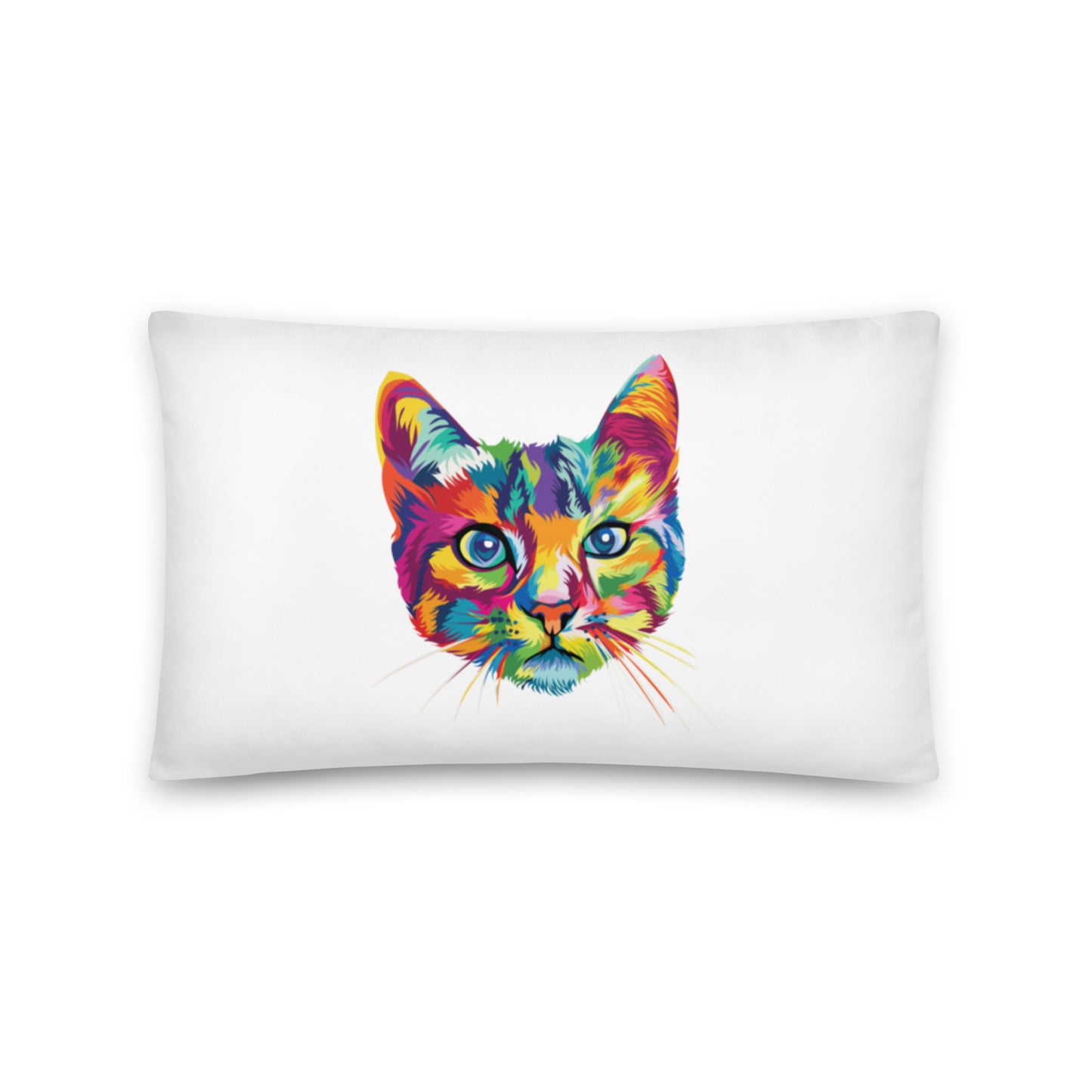 Multi-color Cat Face Throw Pillow