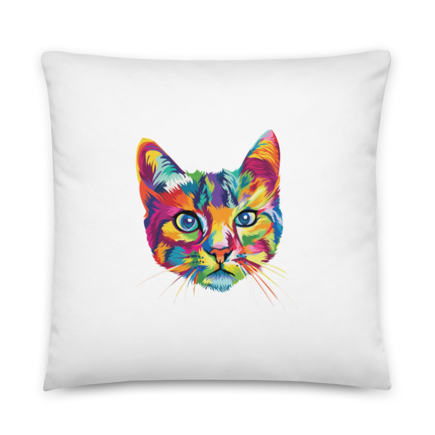 Multi-color Cat Face Throw Pillow