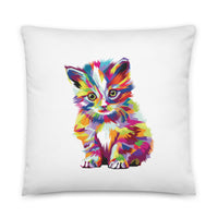 Multi-Color Kitty Throw Pillow