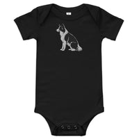 Embroidered Collie Craze Boy Baby One Piece