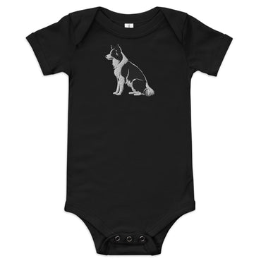 Embroidered Collie Craze Boy Baby One Piece