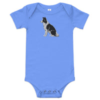 Embroidered Collie Craze Boy Baby One Piece