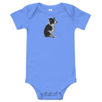 Embroidered Collie Craze Girl Baby One Piece