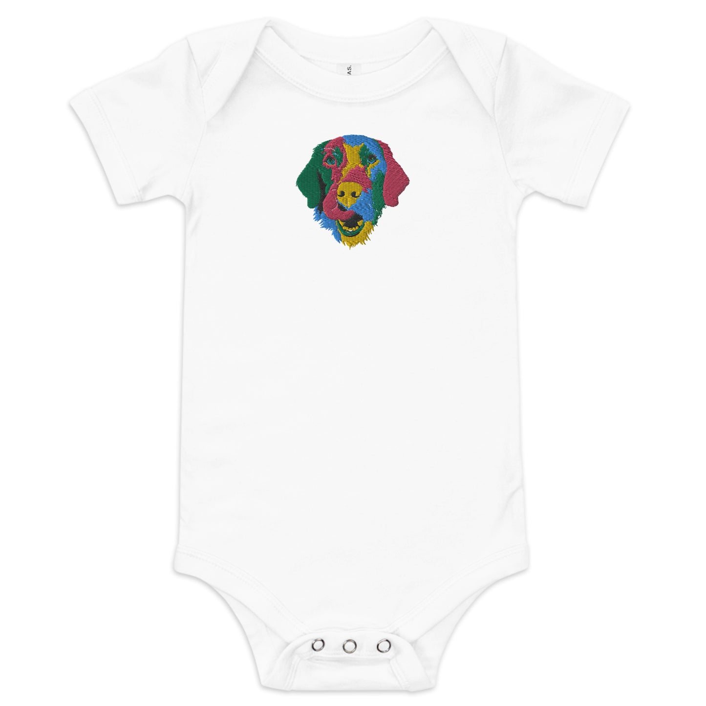 Embroidered Color Silly Lab Baby One Piece