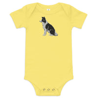 Embroidered Collie Craze Boy Baby One Piece