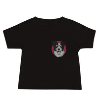 Embroidered Collie Craze Happy Pink Baby Jersey Short Sleeve Tee