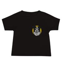 Embroidered Collie Craze Happy Yellow Baby Jersey Short Sleeve Tee