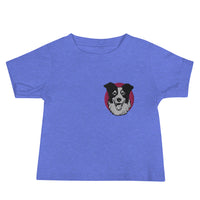 Embroidered Collie Craze Happy Pink Baby Jersey Short Sleeve Tee