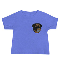 Embroidered Color Rottie Baby Jersey Short Sleeve Tee