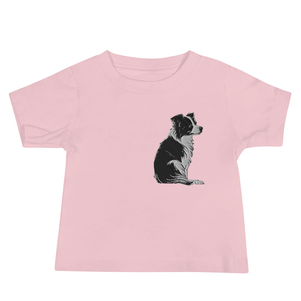 Embroidered Collie Craze Girl Baby Jersey Short Sleeve Tee