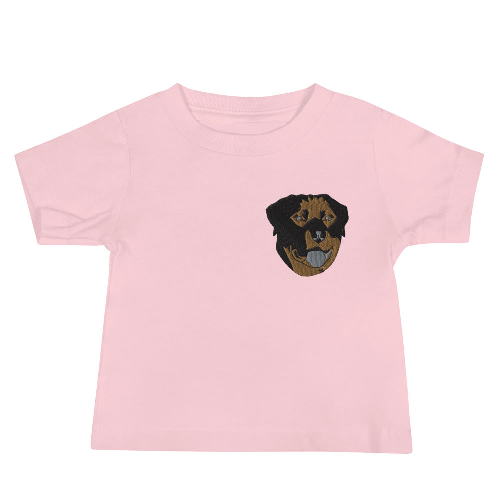 Embroidered Color Rottie Baby Jersey Short Sleeve Tee