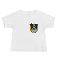 Embroidered Collie Craze Happy Yellow Baby Jersey Short Sleeve Tee