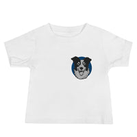 Embroidered Collie Craze Happy Blue Baby Jersey Short Sleeve Tee